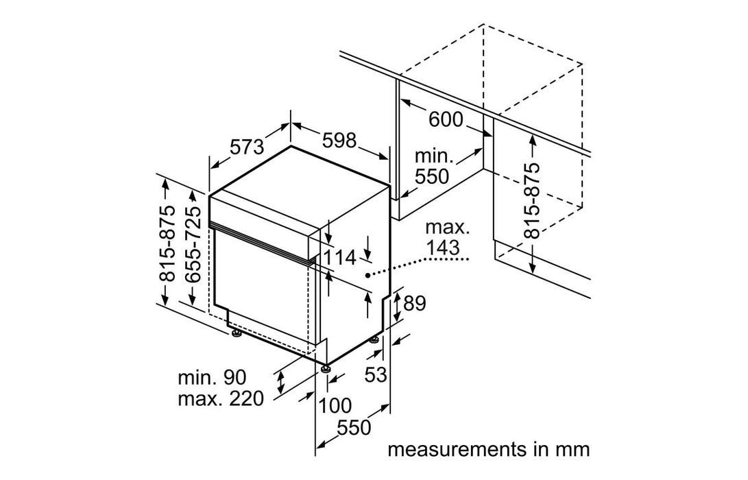 Neff N50 S145HTS01G S/I 13 Place Dishwasher - St/Steel