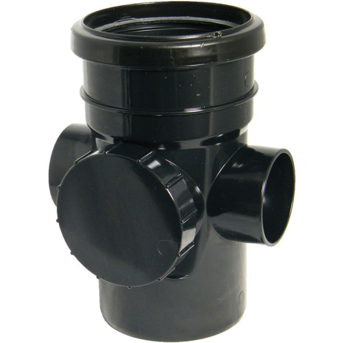 Floplast Soil Access Pipe Single Socket (Black)