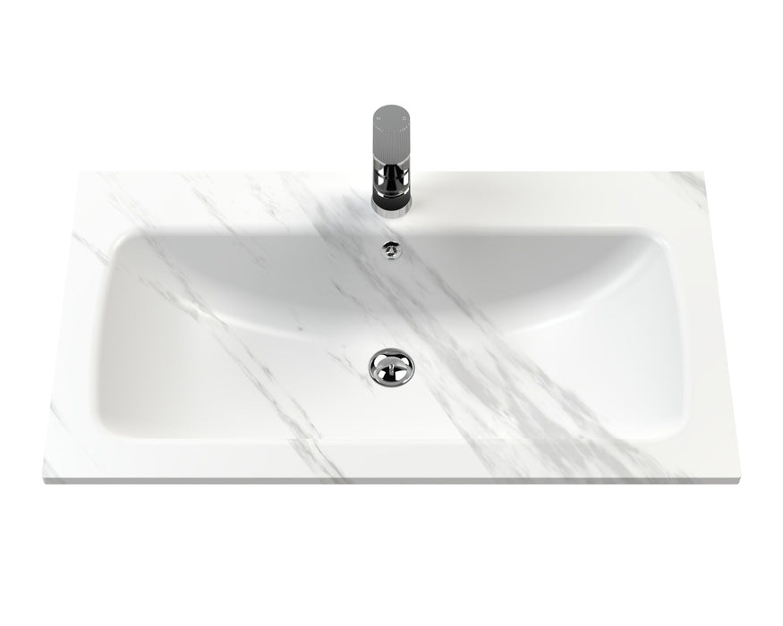 800mm 1 Tap Hole Carrera Marble Stone Furniture Basin