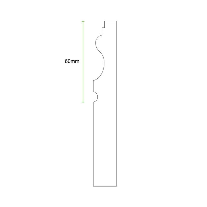 Unprimed Lisbon MDF Skirting Board Cover