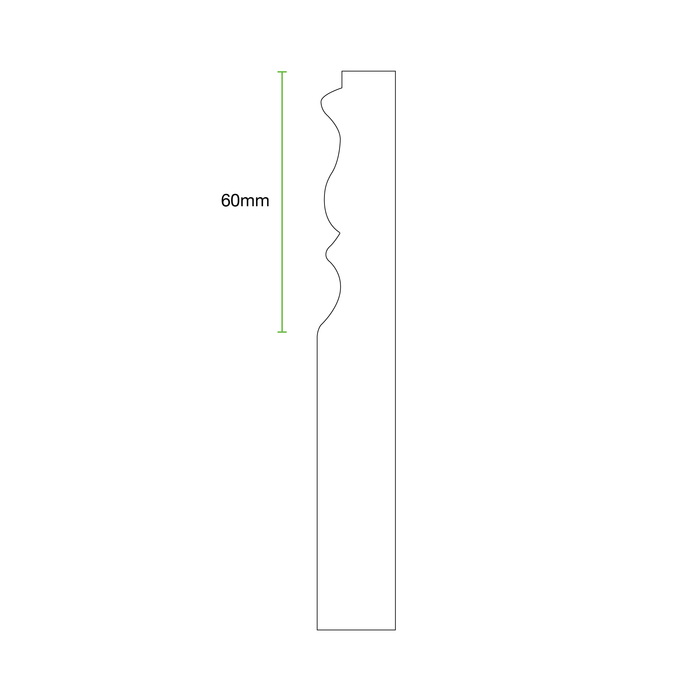 Unprimed Stockholm MDF Skirting Board Cover