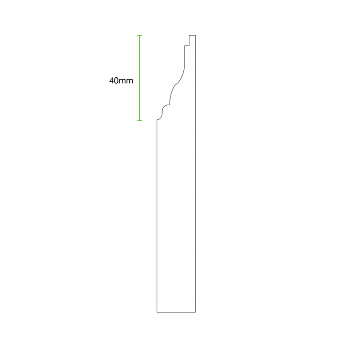 Unprimed Lambs Tongue II MDF Skirting Board Cover
