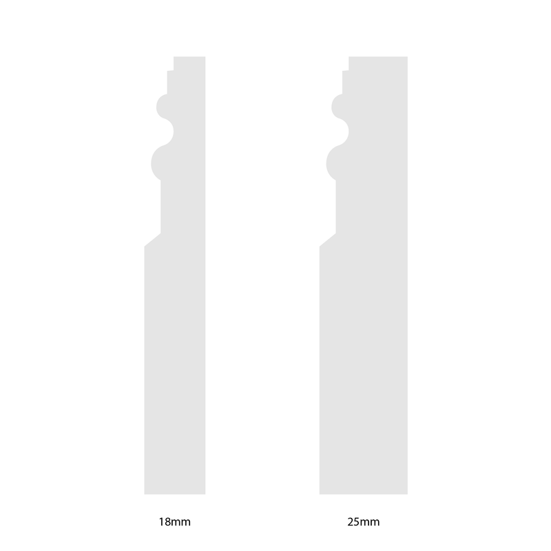 145mm Colonial Pine Skirting Board - Primed or Unprimed