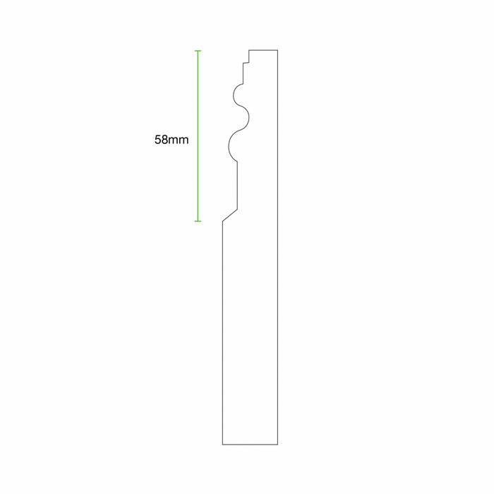 Unprimed Colonial MDF Skirting Board Cover