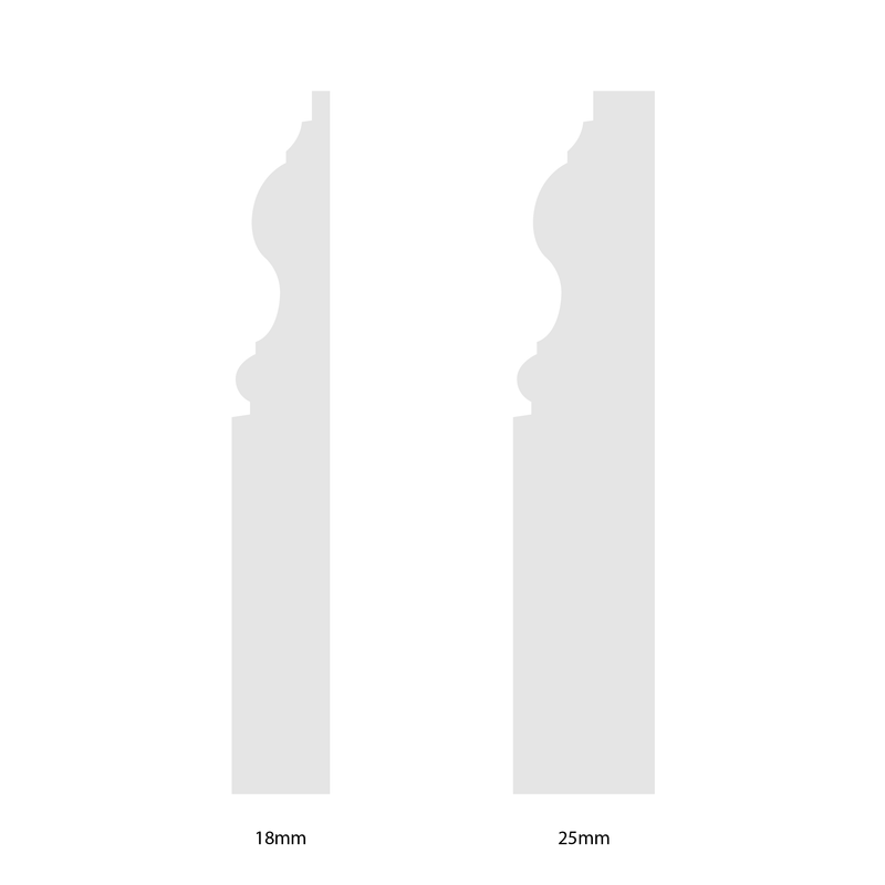 120mm Valencia Pine Skirting Board - Primed or Unprimed