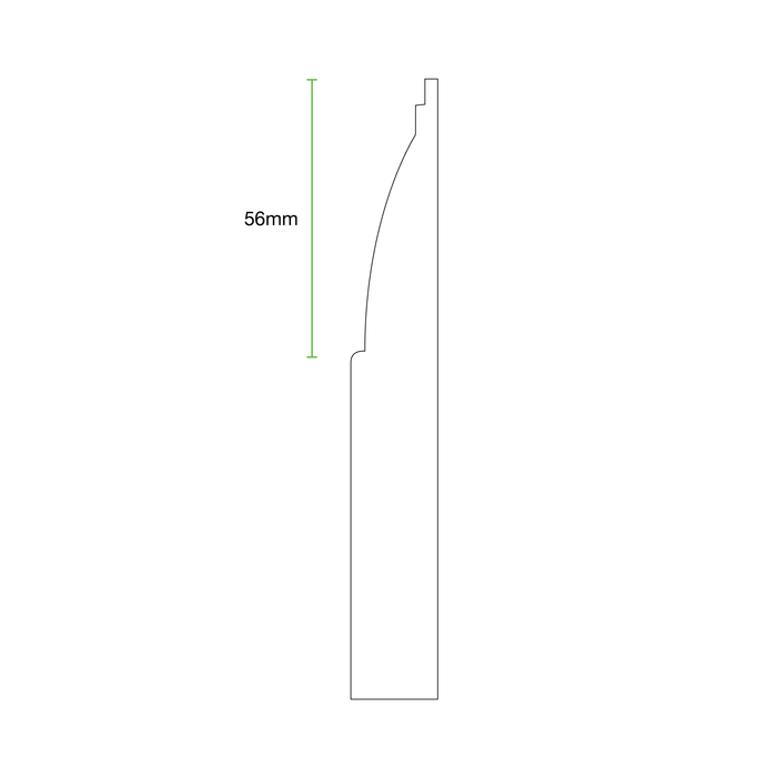 Unprimed Ovolo MDF Skirting Board Cover