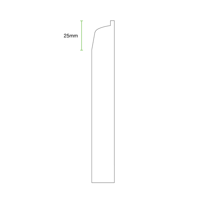 Unprimed Chamfered Bullnose II MDF Skirting Board Cover