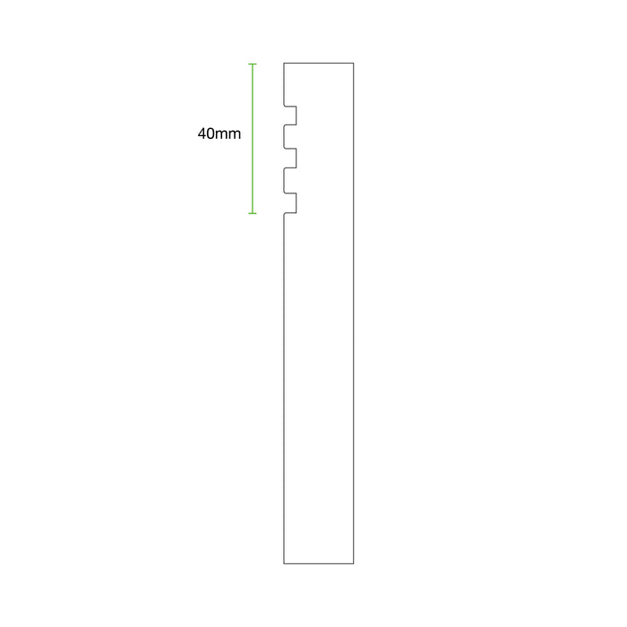 Unprimed Groove III MDF Skirting Board Cover