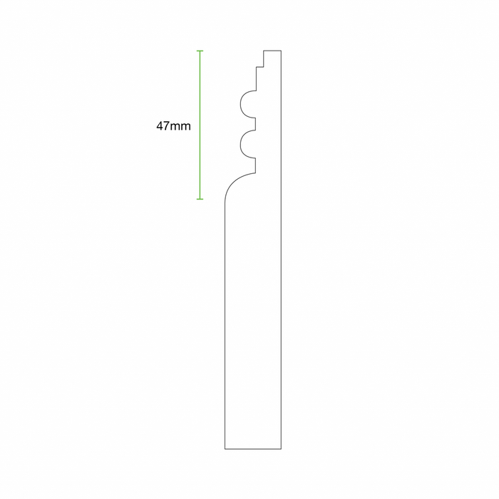 Primed Reed II MDF Skirting Board Cover