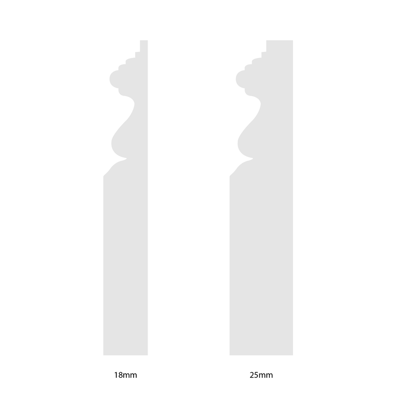 95mm Victorian Pine Skirting Board - Primed or Unprimed