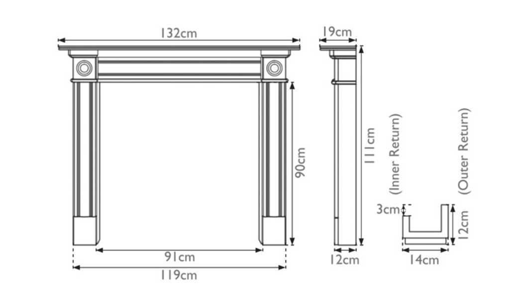 Carron Derry Wooden Fireplace Surround