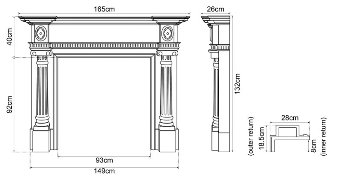 Carron Ashleigh Wooden Fireplace Surround
