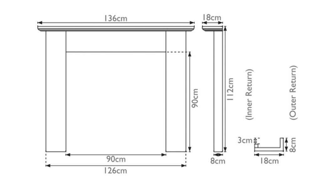 Carron Wexford Wooden Fireplace Surround