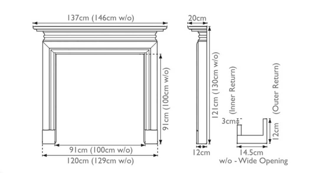Carron Wessex Wooden Fireplace Surround