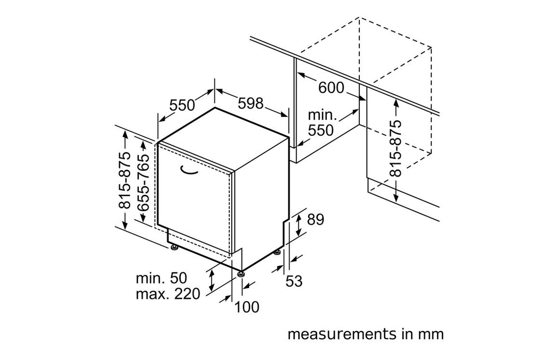 Bosch Series 4 SMH4HTX02G F/I 13 Place Dishwasher