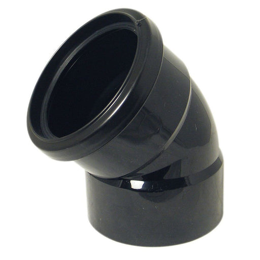 Floplast Soil Pushfit/Solvent 45 Deg Bend (Black)