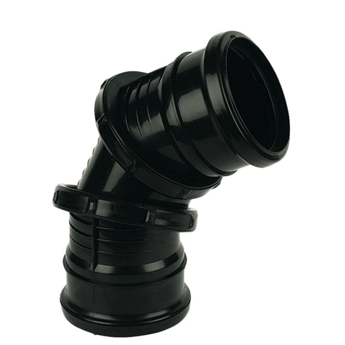 Floplast Soil Pipe Adjustable Bend 0-90 Ded (Black)