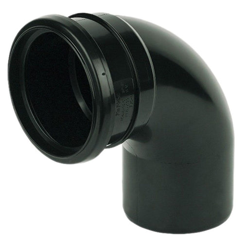 Floplast Soil Pipe 92.5 Deg Single Socket Bend (Black)
