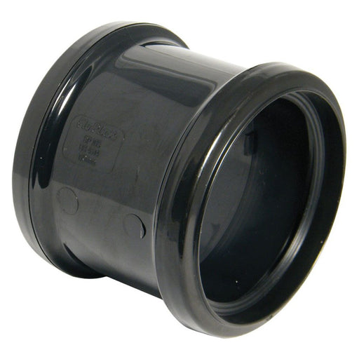 Floplast Soil Pipe Double Socket Connector (Black)