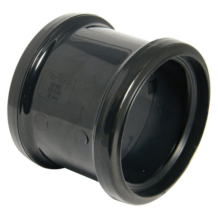 Floplast Soil Pipe Double Socket Connector (Black)