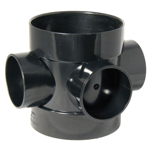 Floplast Soil Pipe Three Way Short Boss Pipe (Black)