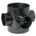 Floplast Soil Pipe Three Way Short Boss Pipe (Black)