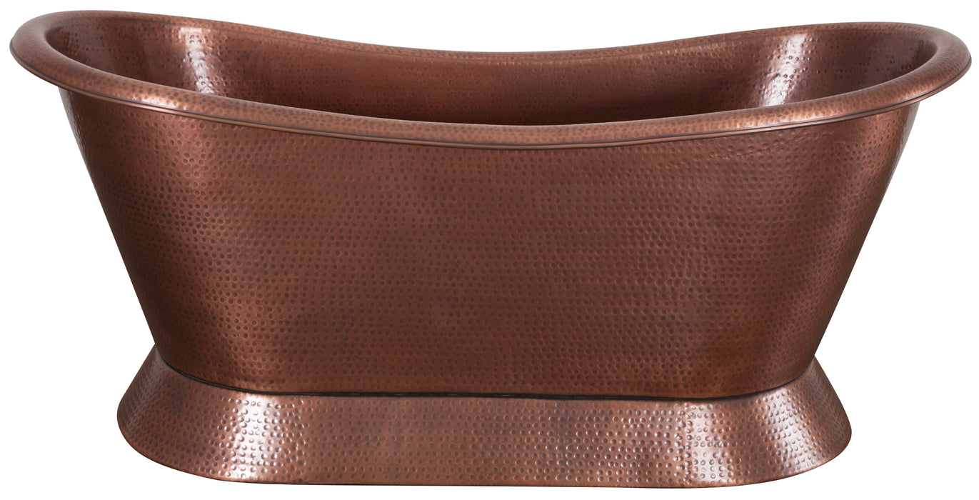 Hurlingham Hammered Copper Bateau Bath 1670x720 Freestanding Made To Order Bathtub