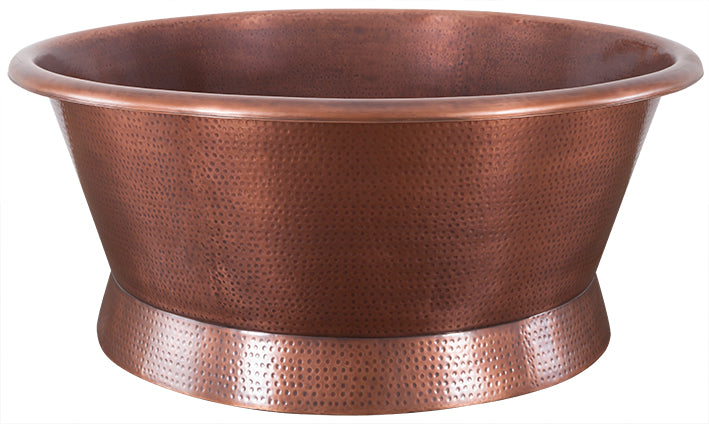 Hurlingham Hammered Copper Baignoire Bath 1500x1500 Freestanding Made To Order Bathtub