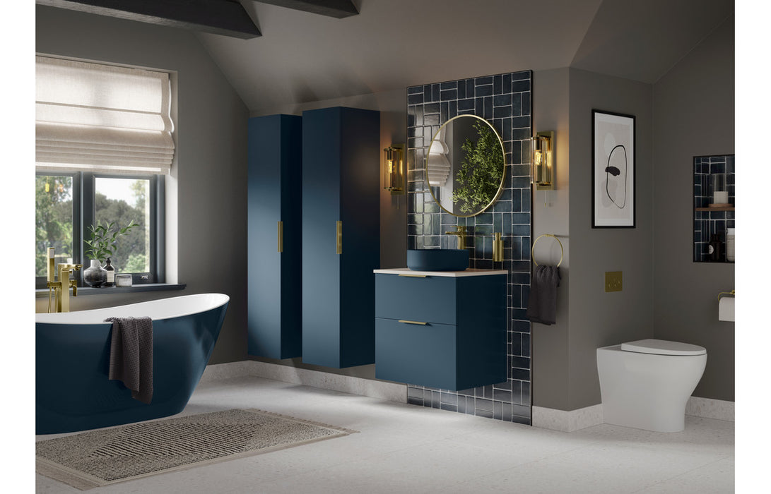 Accent 1210mm Wall Hung 4 Drawer Basin Unit - Matt Deep Blue