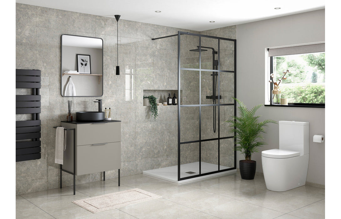 Accent 350mm Wall Hung 1 Door Tall Unit - Matt Latte