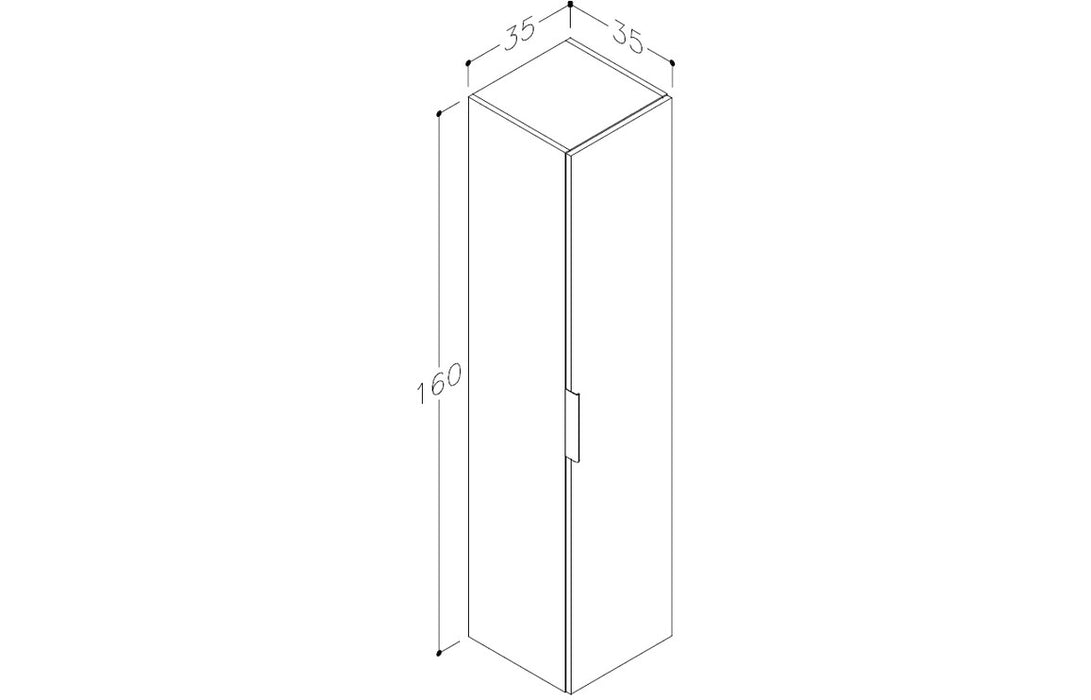 Accent 350mm Wall Hung 1 Door Tall Unit - Matt Deep Blue