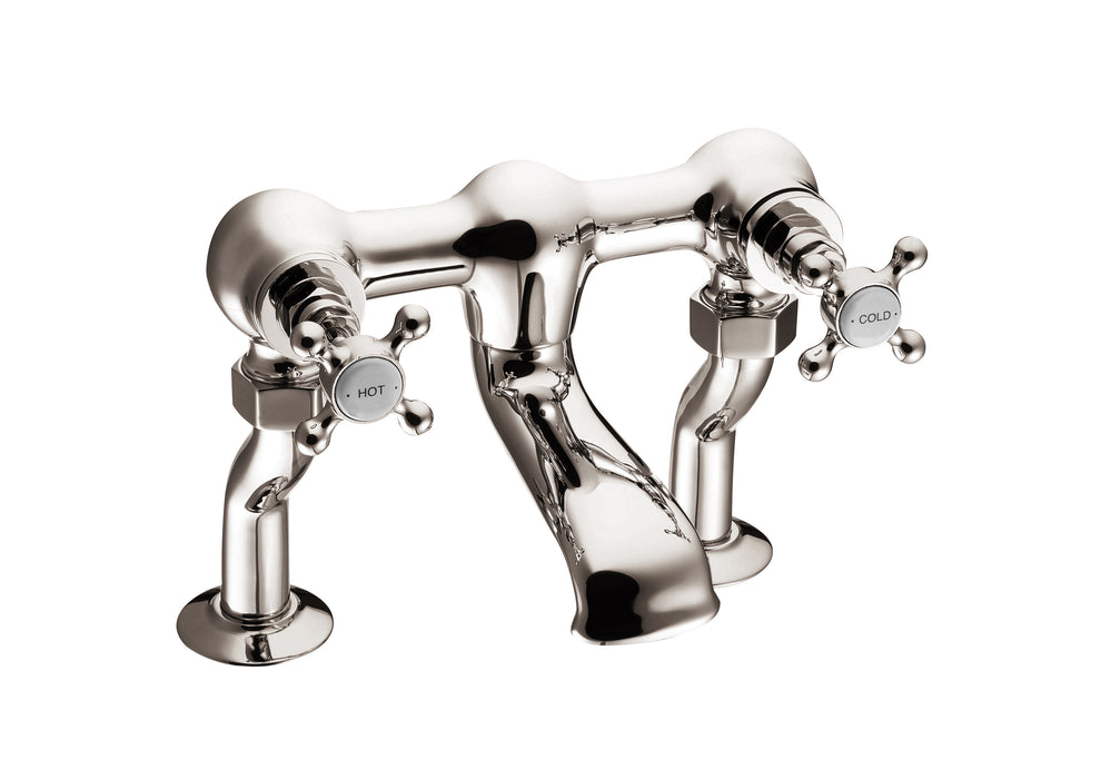 Hurlingham Crosshead Deck-Mounted Bath Filler Taps - 105-255x192mm