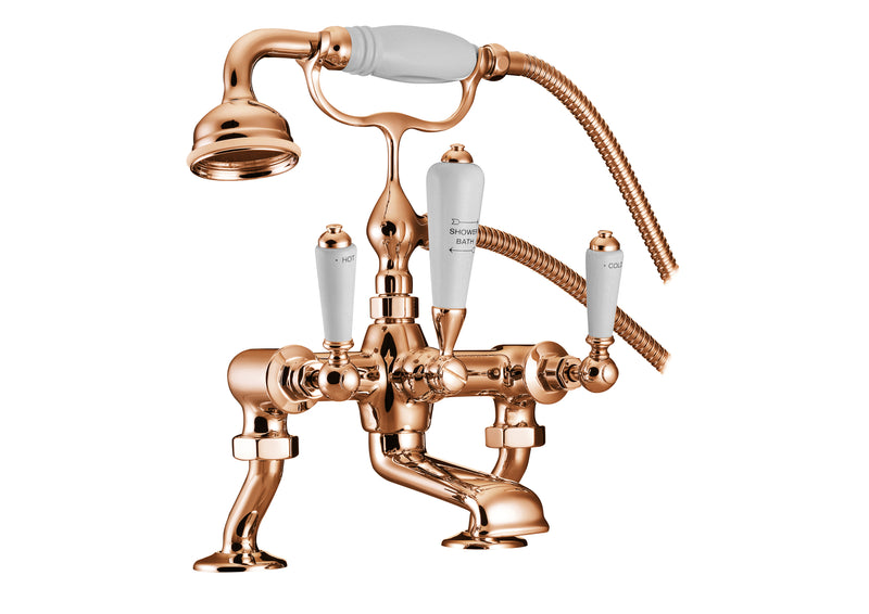 Hurlingham Lever Deck-Mounted Bath Mixer Taps With Cranked Legs - 124-264x348mm