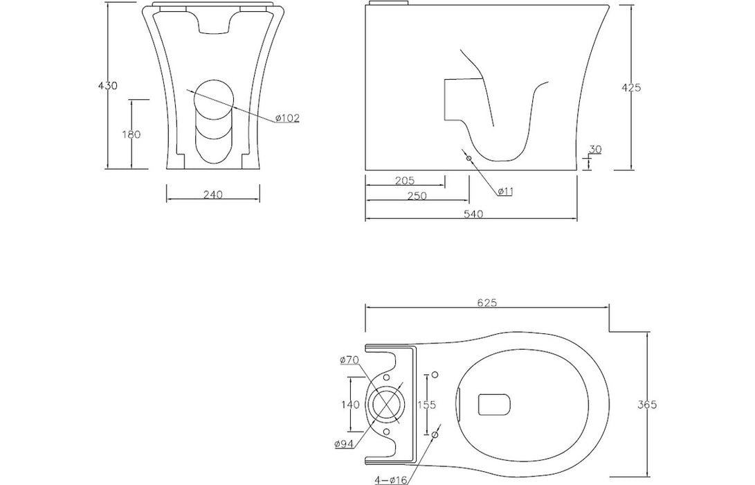 Santerre Rimless Close Coupled Fully Shrouded WC & Soft Close Seat