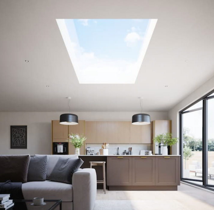 Korniche Flat Glass Aluminium Rooflight –  Blue or Clear Glass - BLACK