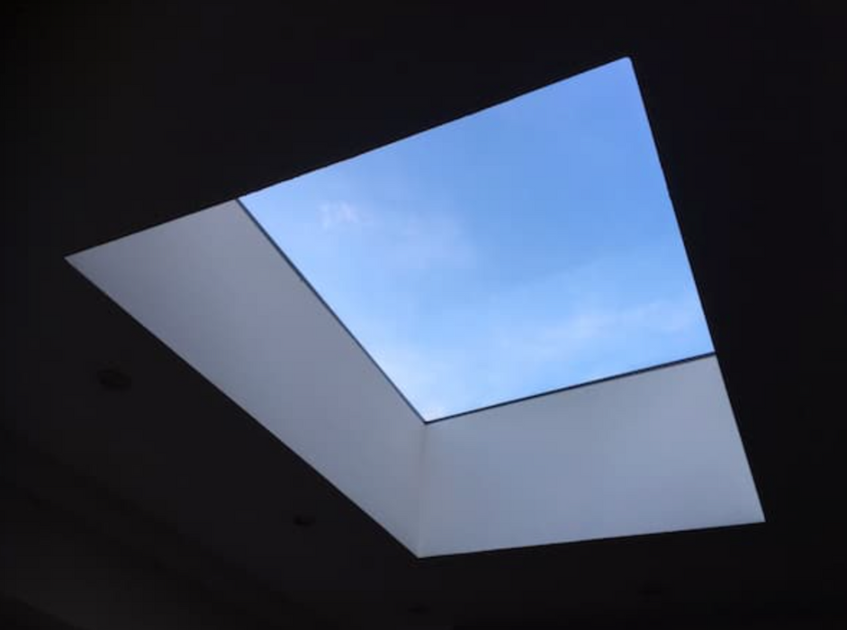 Korniche Flat Glass Aluminium Rooflight –  Blue or Clear Glass - WHITE