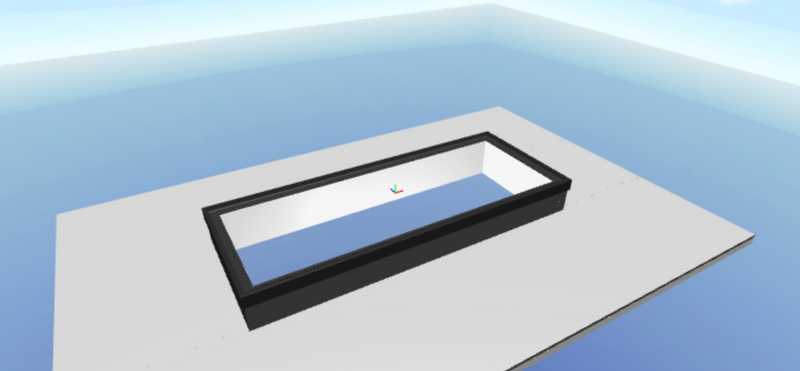 Korniche Flat Glass Aluminium Rooflight –  Blue or Clear Glass - BLACK
