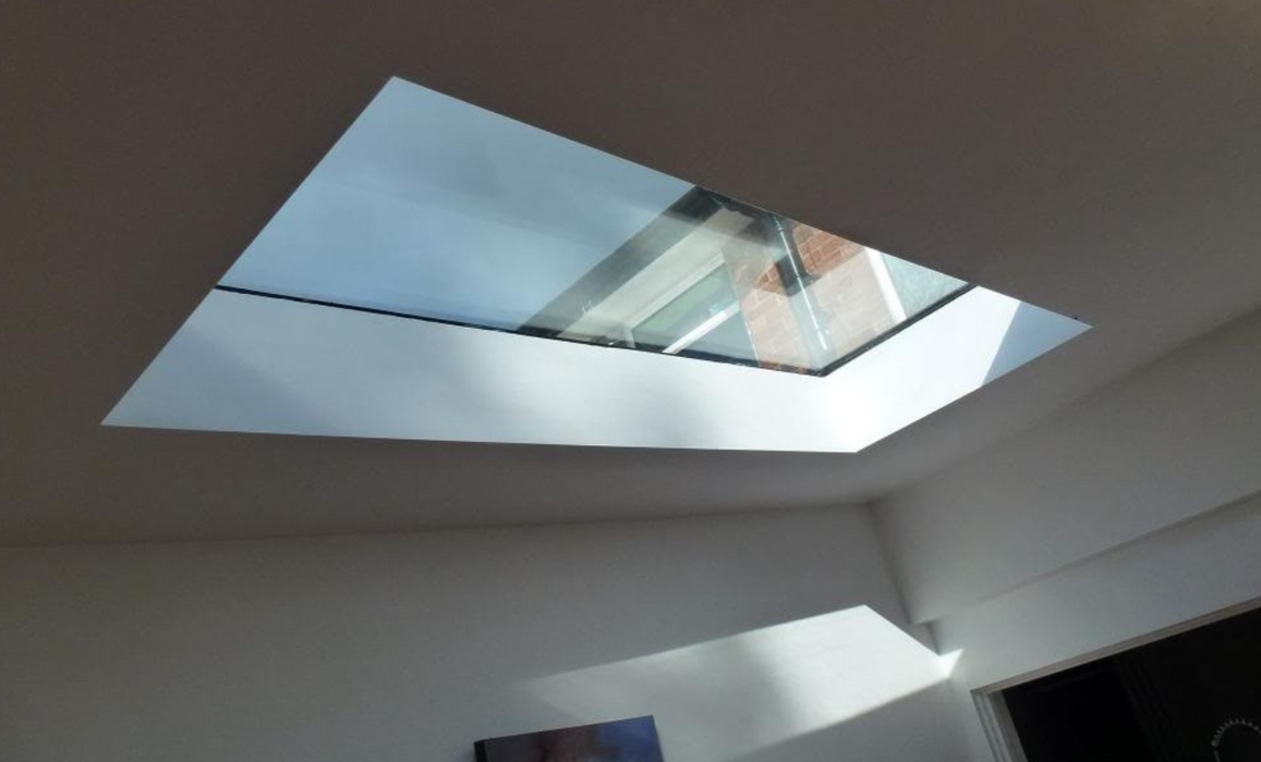Korniche Flat Glass Aluminium Rooflight –  Blue or Clear Glass - BLACK