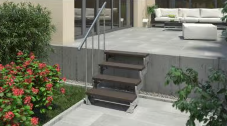 Outdoor metal staircase GARDENTOP Trimax® - Brown