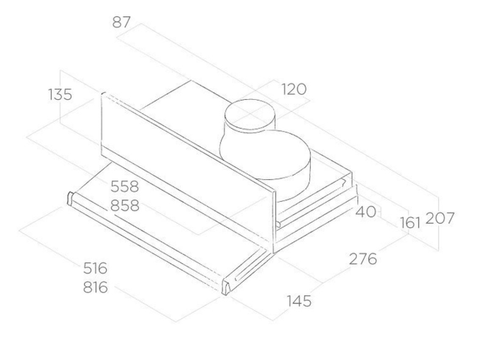 Elica Sklock 60cm Telescopic Hood - St/Steel