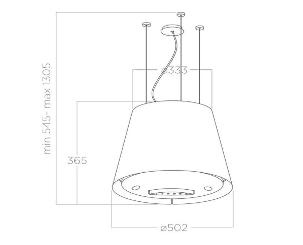 Elica Easy UX 51cm Suspended Hood - Black