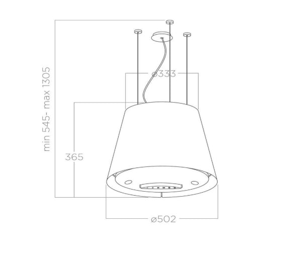 Elica Easy UX 51cm Suspended Hood - White