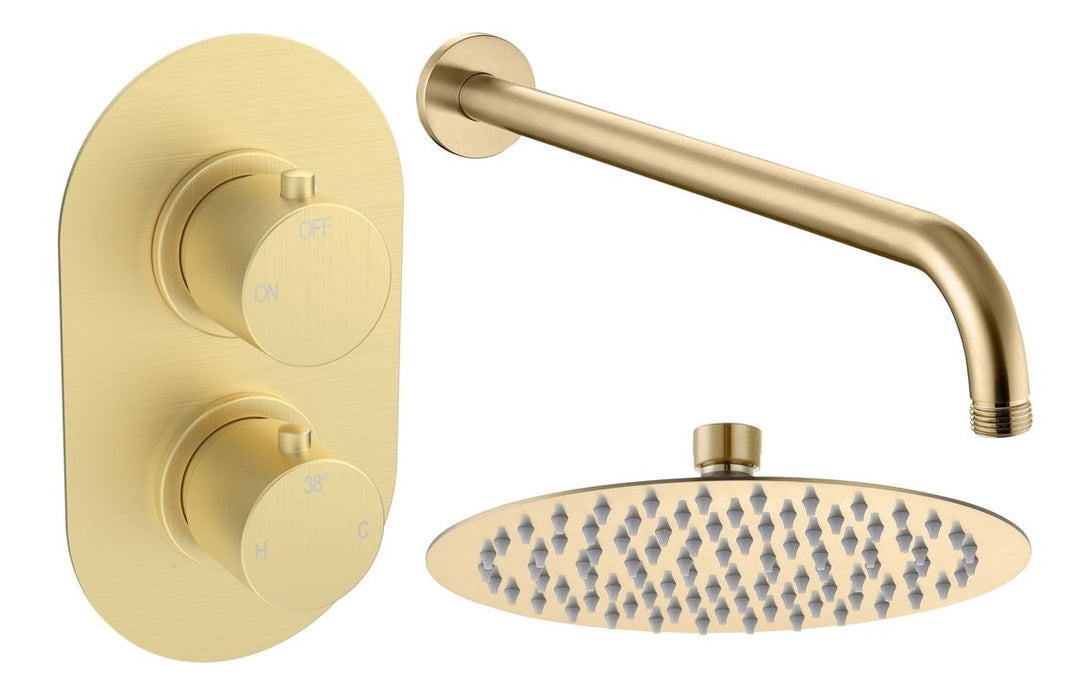 Seren Round Shower Valve & Kit Pack 1 - Brushed Brass