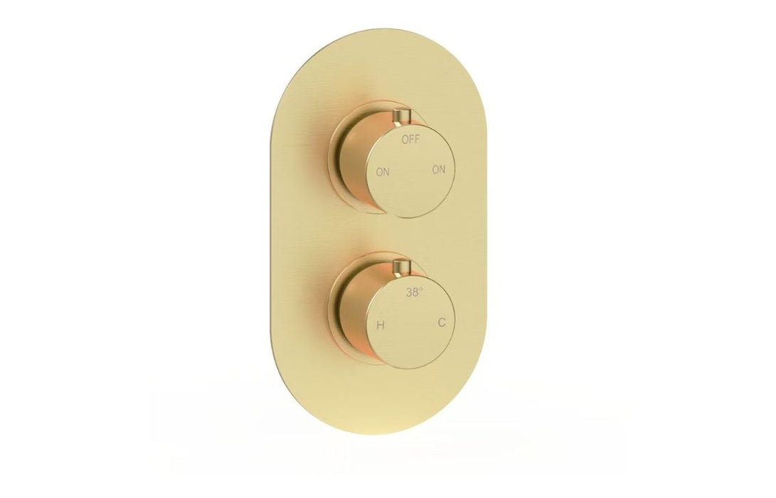 Seren Round Shower Valve & Kit Pack 3 - Brushed Brass