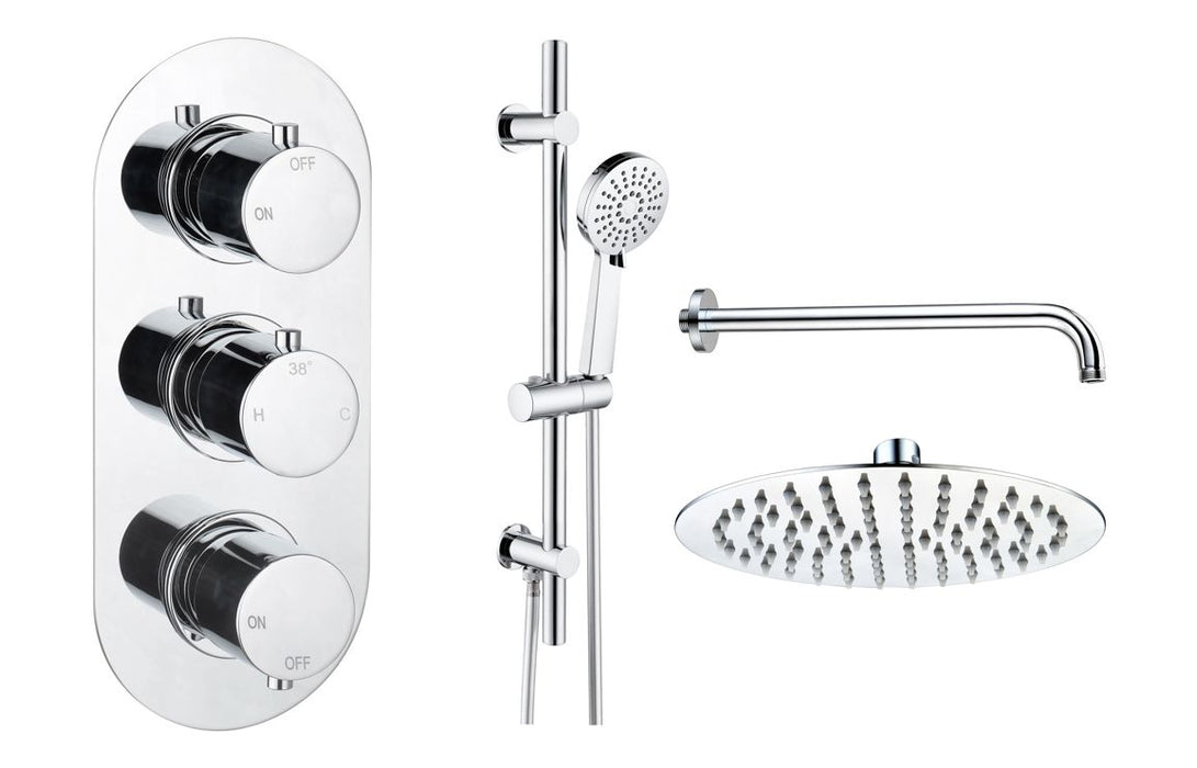 Seren Round Shower Valve & Kit Pack 3 - Chrome