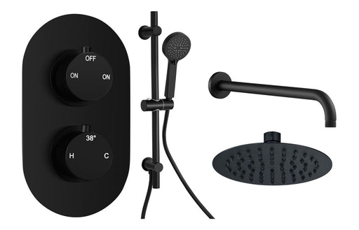 Seren Round Shower Valve & Kit Pack 3 - Matt Black