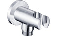 Seren Round Handset Wall Bracket with Wall Outlet - Chrome