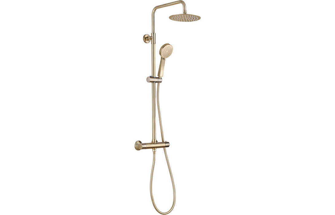 Seren Round Thermostatic Bar Mixer w/Riser Kit - Brushed Brass