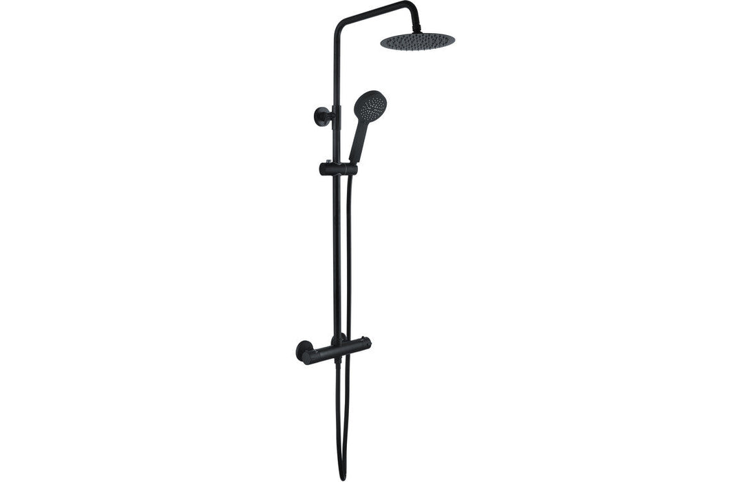 Seren Round Thermostatic Bar Mixer w/Riser Kit - Matt Black