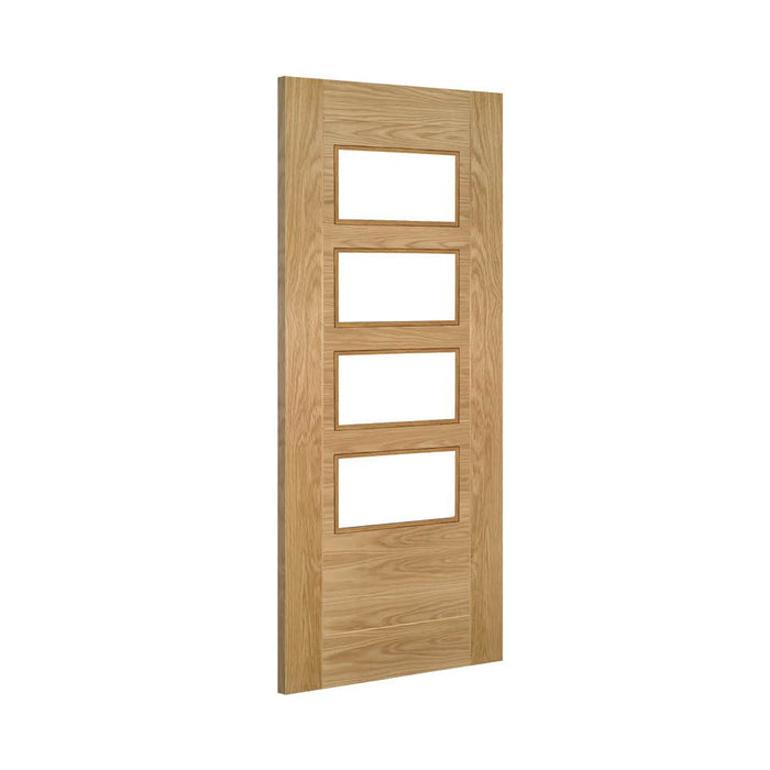 Deanta Seville Prefinished Oak Glazed 4 Lite Square Door